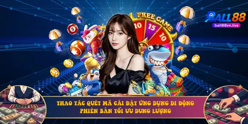 Thao tác quét mã cài đặt ứng dụng di động phiên bản tối ưu dung lượng