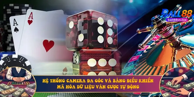 Hệ thống camera đa góc và bảng điều khiển mã hóa dữ liệu ván cược tự động