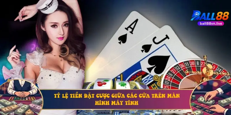 Tỷ lệ tiền đặt cược giữa các cửa trên màn hình máy tính