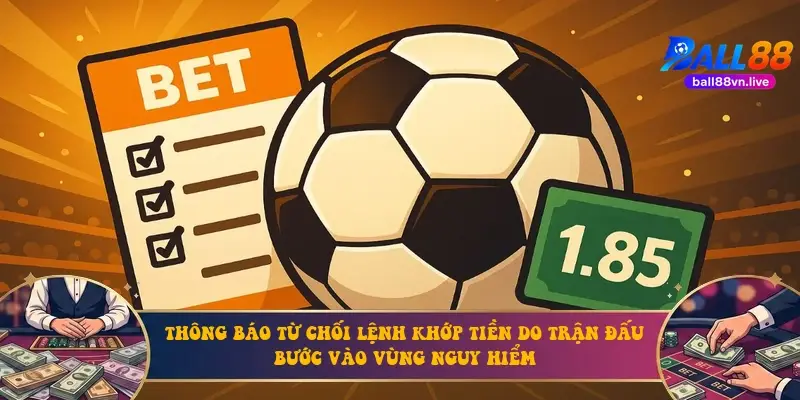 Thông báo từ chối lệnh khớp tiền do trận đấu bước vào vùng nguy hiểm