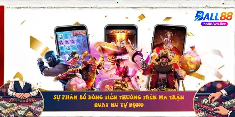 Sự phân bổ dòng tiền thưởng trên ma trận quay hũ tự động